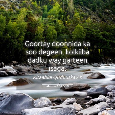 Picture 05 - Markos 6:54 SOM - Goortay doonnida ka soo degeen, kolkiiba dadku - Bible Verse Picture
