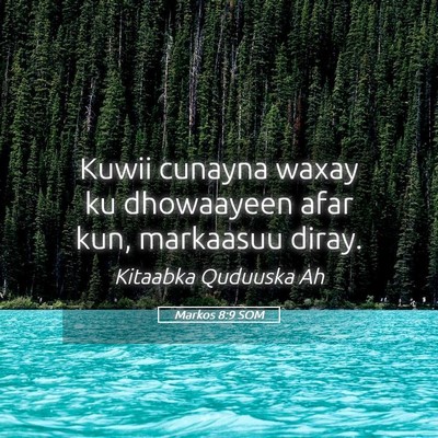 Picture 05 - Markos 8:9 SOM - Kuwii cunayna waxay ku dhowaayeen afar kun, - Bible Verse Picture