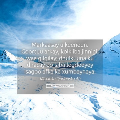 Picture 05 - Markos 9:20 SOM - Markaasay u keeneen. Goortuu arkay, kolkiiba - Bible Verse Picture
