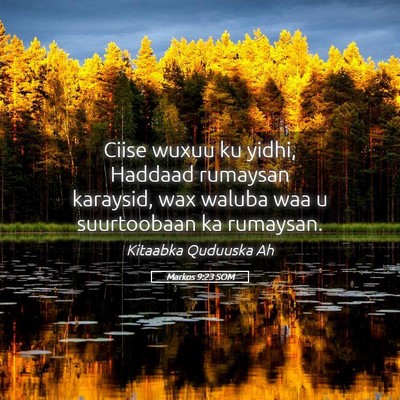 Picture 05 - Markos 9:23 SOM - Ciise wuxuu ku yidhi, Haddaad rumaysan karaysid, - Bible Verse Picture