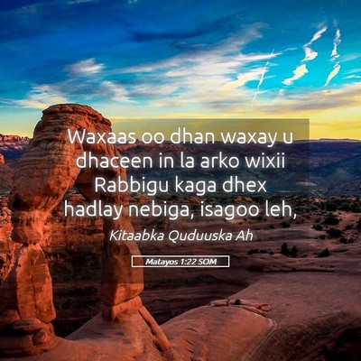 Picture 05 - Matayos 1:22 SOM - Waxaas oo dhan waxay u dhaceen in la arko wixii - Bible Verse Picture