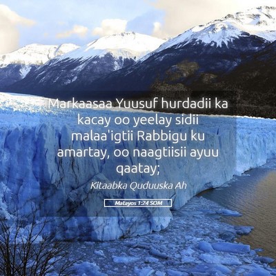 Picture 05 - Matayos 1:24 SOM - Markaasaa Yuusuf hurdadii ka kacay oo yeelay - Bible Verse Picture