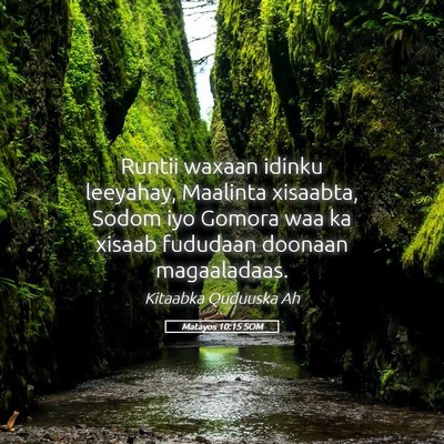 Picture 05 - Matayos 10:15 SOM - Runtii waxaan idinku leeyahay, Maalinta xisaabta, - Bible Verse Picture