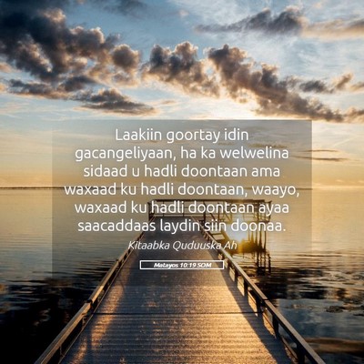 Picture 05 - Matayos 10:19 SOM - Laakiin goortay idin gacangeliyaan, ha ka - Bible Verse Picture
