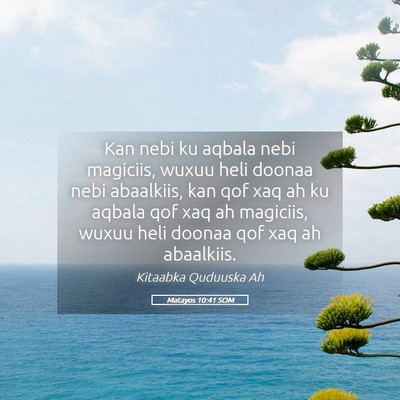 Picture 05 - Matayos 10:41 SOM - Kan nebi ku aqbala nebi magiciis, wuxuu heli - Bible Verse Picture