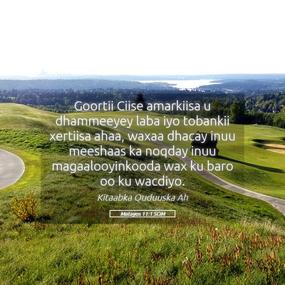 Picture 05 - Matayos 11:1 SOM - Goortii Ciise amarkiisa u dhammeeyey laba iyo - Bible Verse Picture