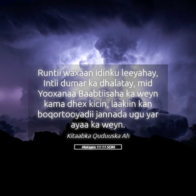 Picture 05 - Matayos 11:11 SOM - Runtii waxaan idinku leeyahay, Intii dumar ka - Bible Verse Picture