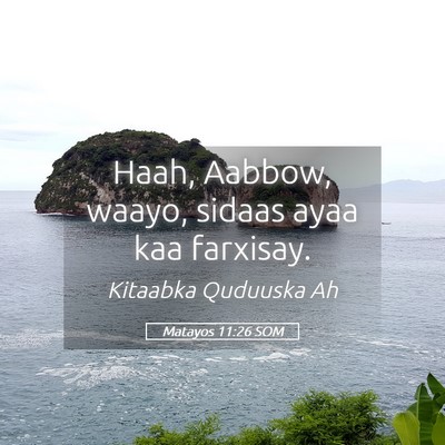 Picture 05 - Matayos 11:26 SOM - Haah, Aabbow, waayo, sidaas ayaa kaa - Bible Verse Picture