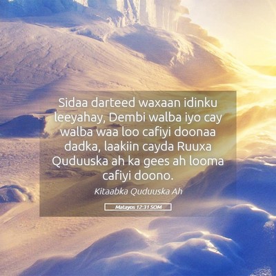 Picture 05 - Matayos 12:31 SOM - Sidaa darteed waxaan idinku leeyahay, Dembi walba - Bible Verse Picture