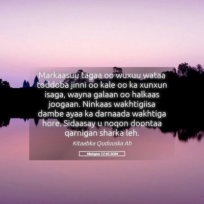 Picture 05 - Matayos 12:45 SOM - Markaasuu tagaa oo wuxuu wataa toddoba jinni oo - Bible Verse Picture