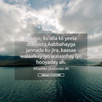 Picture 05 - Matayos 12:50 SOM - Waayo, ku alla kii yeela doonista Aabbahayga - Bible Verse Picture