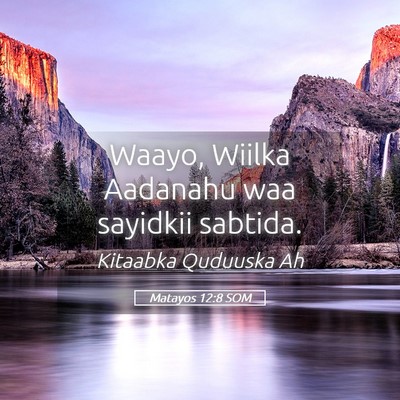 Picture 05 - Matayos 12:8 SOM - Waayo, Wiilka Aadanahu waa sayidkii - Bible Verse Picture