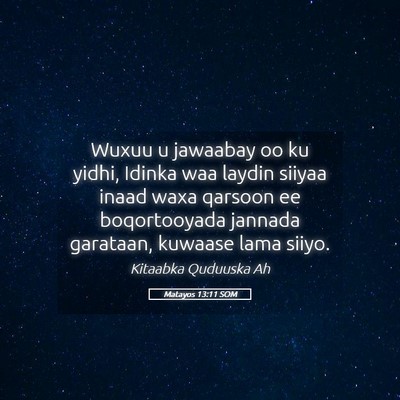 Picture 05 - Matayos 13:11 SOM - Wuxuu u jawaabay oo ku yidhi, Idinka waa laydin - Bible Verse Picture