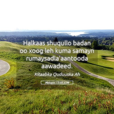 Picture 05 - Matayos 13:58 SOM - Halkaas shuqullo badan oo xoog leh kuma samayn - Bible Verse Picture
