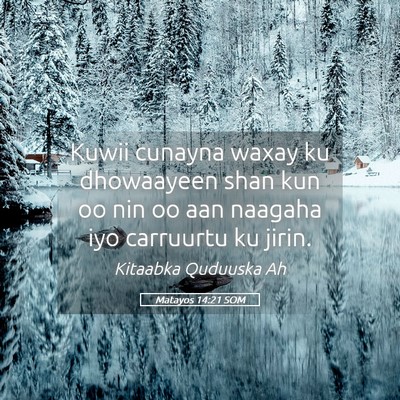Picture 05 - Matayos 14:21 SOM - Kuwii cunayna waxay ku dhowaayeen shan kun oo nin - Bible Verse Picture