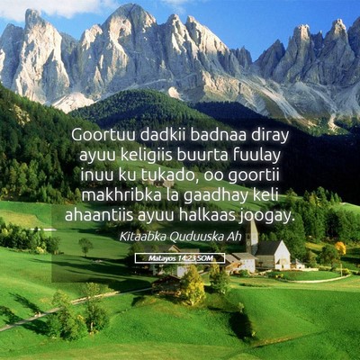 Picture 05 - Matayos 14:23 SOM - Goortuu dadkii badnaa diray ayuu keligiis buurta - Bible Verse Picture