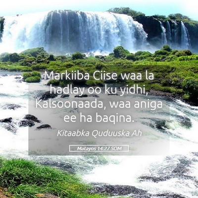 Picture 05 - Matayos 14:27 SOM - Markiiba Ciise waa la hadlay oo ku yidhi, - Bible Verse Picture
