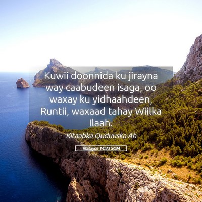 Picture 05 - Matayos 14:33 SOM - Kuwii doonnida ku jirayna way caabudeen isaga, oo - Bible Verse Picture