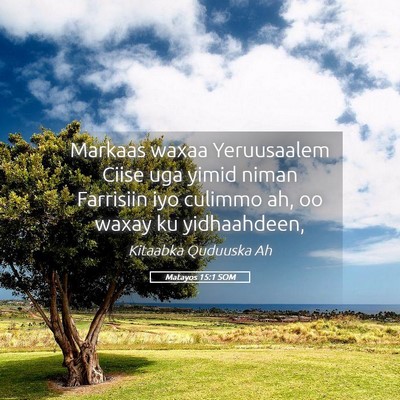 Picture 05 - Matayos 15:1 SOM - Markaas waxaa Yeruusaalem Ciise uga yimid niman - Bible Verse Picture