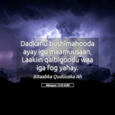 Picture 05 - Matayos 15:8 SOM - Dadkanu bushimahooda ayay igu maamuusaan, Laakiin - Bible Verse Picture