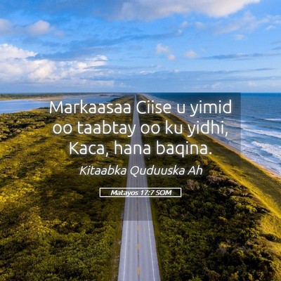 Picture 05 - Matayos 17:7 SOM - Markaasaa Ciise u yimid oo taabtay oo ku yidhi, - Bible Verse Picture
