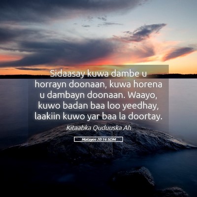 Picture 05 - Matayos 20:16 SOM - Sidaasay kuwa dambe u horrayn doonaan, kuwa - Bible Verse Picture
