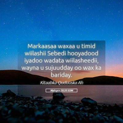 Picture 05 - Matayos 20:20 SOM - Markaasaa waxaa u timid wiilashii Sebedi - Bible Verse Picture