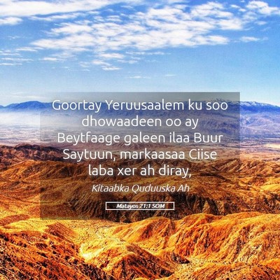 Picture 05 - Matayos 21:1 SOM - Goortay Yeruusaalem ku soo dhowaadeen oo ay - Bible Verse Picture