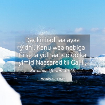 Picture 05 - Matayos 21:11 SOM - Dadkii badnaa ayaa yidhi, Kanu waa nebiga Ciise - Bible Verse Picture