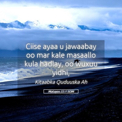Picture 05 - Matayos 22:1 SOM - Ciise ayaa u jawaabay oo mar kale masaallo kula - Bible Verse Picture
