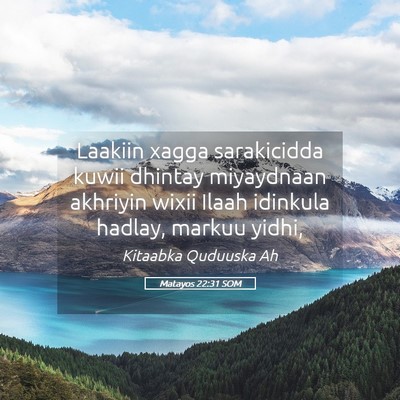 Picture 05 - Matayos 22:31 SOM - Laakiin xagga sarakicidda kuwii dhintay - Bible Verse Picture