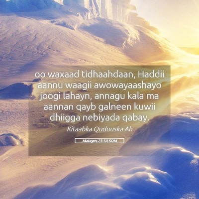 Picture 05 - Matayos 23:30 SOM - oo waxaad tidhaahdaan, Haddii aannu waagii - Bible Verse Picture