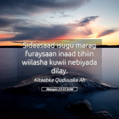 Picture 05 - Matayos 23:31 SOM - Sidaasaad isugu marag furaysaan inaad tihiin - Bible Verse Picture