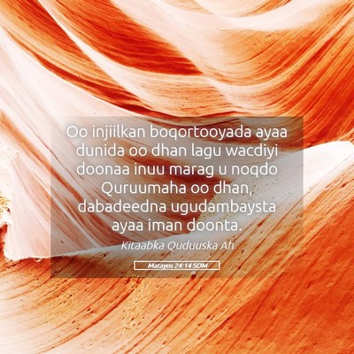 Picture 05 - Matayos 24:14 SOM - Oo injiilkan boqortooyada ayaa dunida oo dhan - Bible Verse Picture
