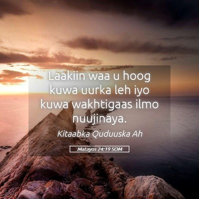 Picture 05 - Matayos 24:19 SOM - Laakiin waa u hoog kuwa uurka leh iyo kuwa - Bible Verse Picture