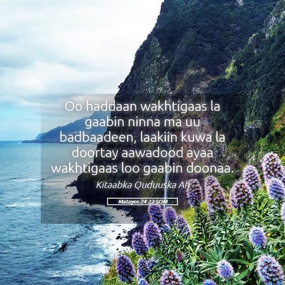 Picture 05 - Matayos 24:22 SOM - Oo haddaan wakhtigaas la gaabin ninna ma uu - Bible Verse Picture
