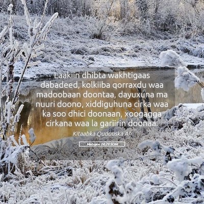 Picture 05 - Matayos 24:29 SOM - Laakiin dhibta wakhtigaas dabadeed, kolkiiba - Bible Verse Picture