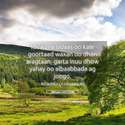 Picture 05 - Matayos 24:33 SOM - Idinkuna sidaas oo kale goortaad waxan oo dhan - Bible Verse Picture