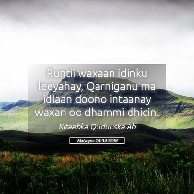 Picture 05 - Matayos 24:34 SOM - Runtii waxaan idinku leeyahay, Qarniganu ma - Bible Verse Picture