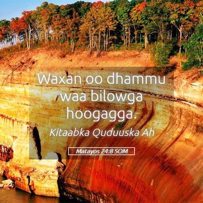 Picture 05 - Matayos 24:8 SOM - Waxan oo dhammu waa bilowga - Bible Verse Picture