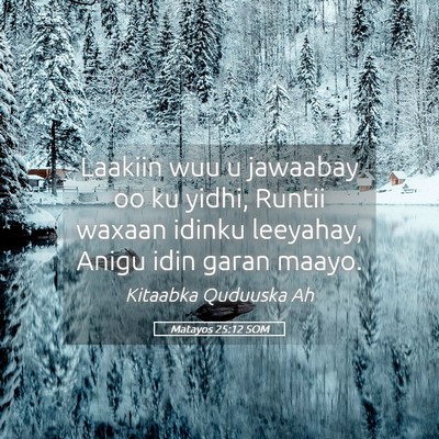 Picture 05 - Matayos 25:12 SOM - Laakiin wuu u jawaabay oo ku yidhi, Runtii waxaan - Bible Verse Picture