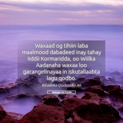 Picture 05 - Matayos 26:2 SOM - Waxaad og tihiin laba maalmood dabadeed inay - Bible Verse Picture