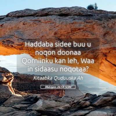 Picture 05 - Matayos 26:54 SOM - Haddaba sidee buu u noqon doonaa Qorniinku kan - Bible Verse Picture