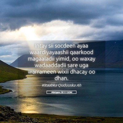 Picture 05 - Matayos 28:11 SOM - Intay sii socdeen ayaa waardiyayaashii qaarkood - Bible Verse Picture