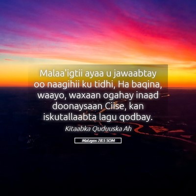 Picture 05 - Matayos 28:5 SOM - Malaa'igtii ayaa u jawaabtay oo naagihii ku - Bible Verse Picture