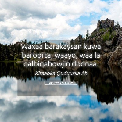 Picture 05 - Matayos 5:4 SOM - Waxaa barakaysan kuwa baroorta, waayo, waa la - Bible Verse Picture
