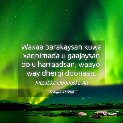 Picture 05 - Matayos 5:6 SOM - Waxaa barakaysan kuwa xaqnimada u gaajaysan oo u - Bible Verse Picture