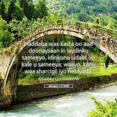 Picture 05 - Matayos 7:12 SOM - Haddaba wax kasta oo aad doonaysaan in laydinku - Bible Verse Picture