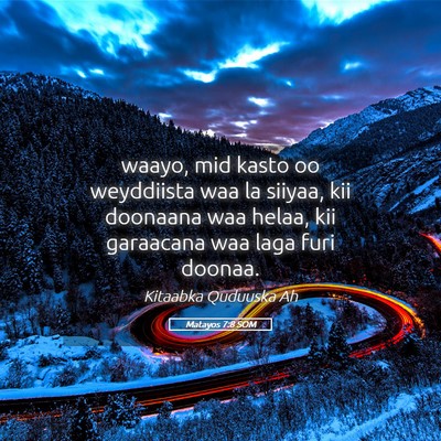 Picture 05 - Matayos 7:8 SOM - waayo, mid kasto oo weyddiista waa la siiyaa, kii - Bible Verse Picture