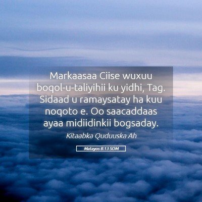 Picture 05 - Matayos 8:13 SOM - Markaasaa Ciise wuxuu boqol-u-taliyihii ku yidhi, - Bible Verse Picture